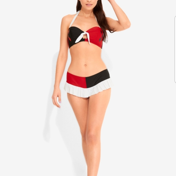 DC Comics Harley Quinn Swim Skirt Bikini Bottom❤🖤 - Picture 4 of 9